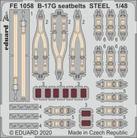 MW22 Eduard FE1058 B-17G Seatbelts Steel 1/48 Zoom Set For Hkm