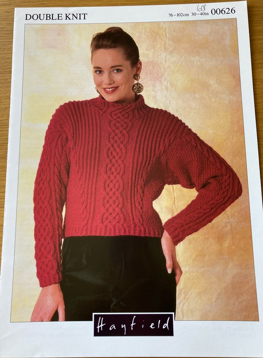 Hayfield knitting pattern 00626 (from 1980/90s) Ladies DK funnel