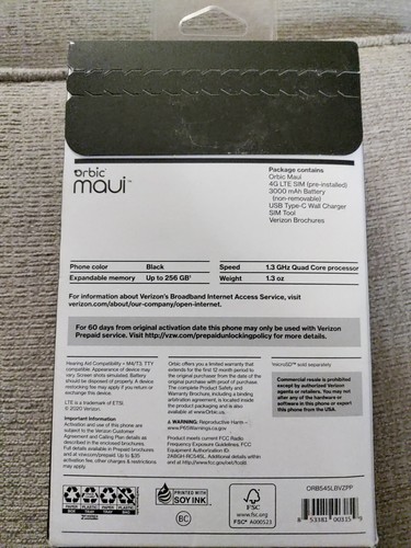 Verizon Orbic MAUI ORB545LBVZPP - 16GB - Black *🆓 Shipping* - Afbeelding 2 van 2