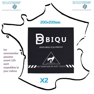 Lot de 2 films adhésif d'accroche 200x200mm Biqu noir ou rouge