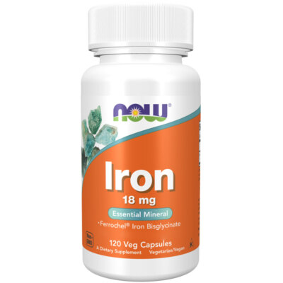 Now Foods, Iron 18mg Ferrochel, 120 Veg. Kapseln - Blitzversand