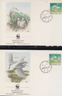SINGAPORE 1993 4 FIRST DAY COVERS WORLD WILDLIFE FUND (WWF) BIRDS