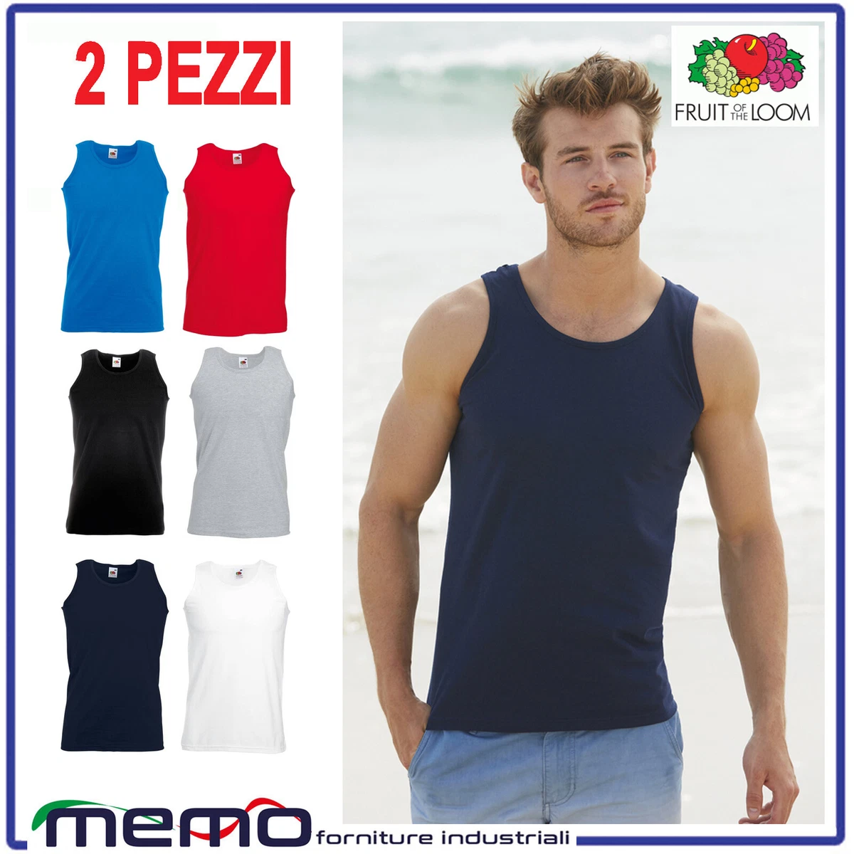 Fruit Of The Loom - Maglietta Baseball Uomo 100% Cotone, Manica Corta, Colore Carbone (Taglia L)
