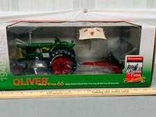 Oliver Row Crop 66 Tractor W/case Grain Drill Firestone Wheels Time 1:16 Nib 