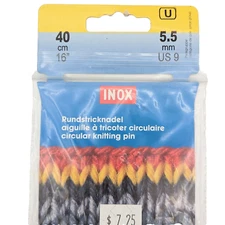 Circular Knitting Needles Size US9/5.5mm 16" 40cm Prym Metal Knit Pin Yarn Craft