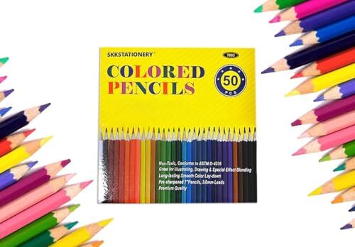 SKKSTATIONERY 50Pcs Colored Pencils,50 Vibrant Colors, Drawing Pencils for 1 - Bild 2 von 6