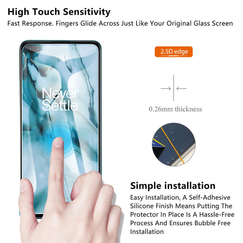 3 件装钢化玻璃屏幕保护膜 适用于 OnePlus 10 9 8 Pro Nord 2 CE N10 N100 — 第 4/4 张图片