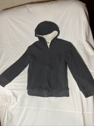 Old Navy sherpa lined full zip up hoodie, Youth boys size XL(14-16), Grey