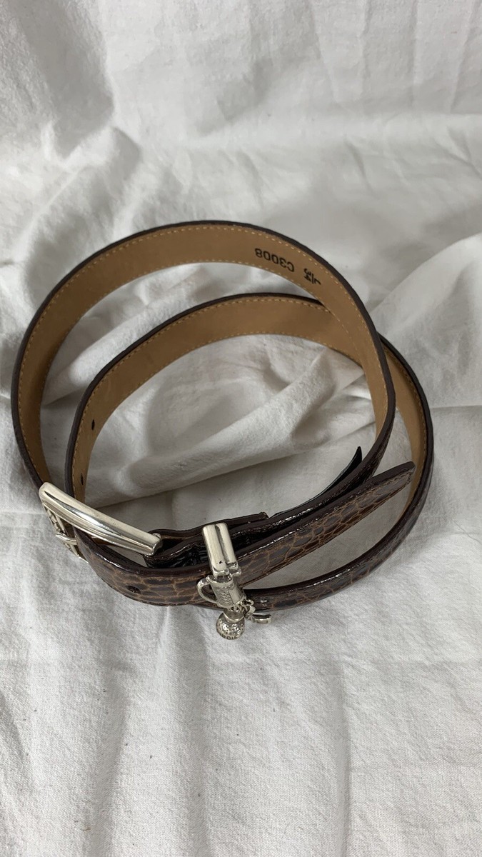 Vintage Brighton tan leather belt with golf motif size 34 Large USA Vintage Brighton tan leather belt with golf motif size 34  main image 2