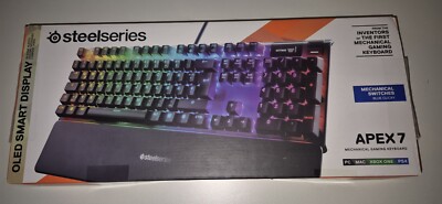 SteelSeries Apex 7 Mechanische Gaming Tastatur OLED Smart Display Blue Switches 