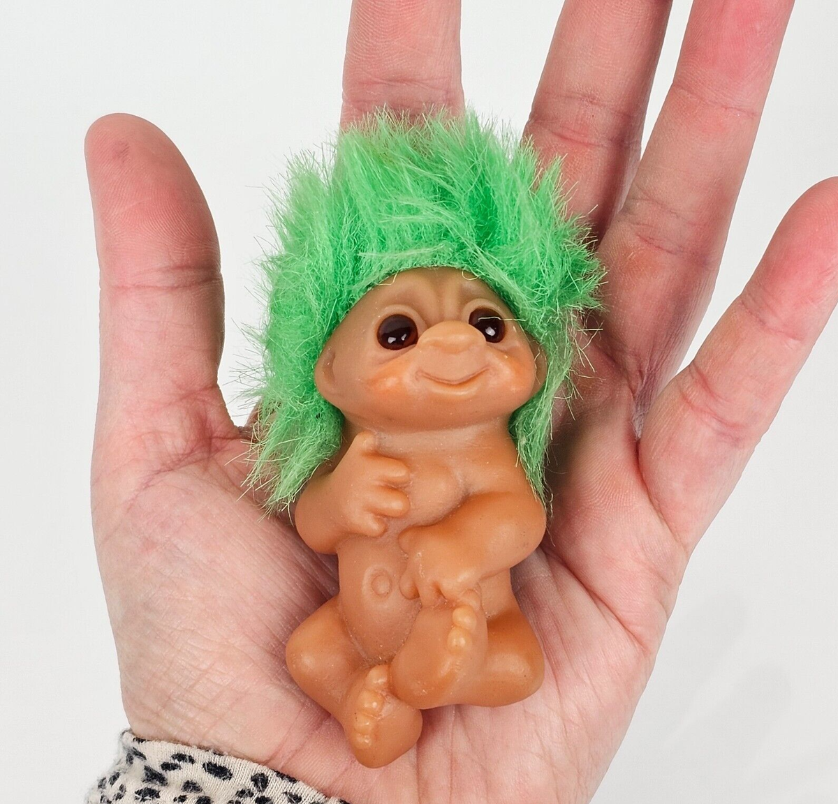 Vtg 1985 Dam Baby Troll Green Hair 3