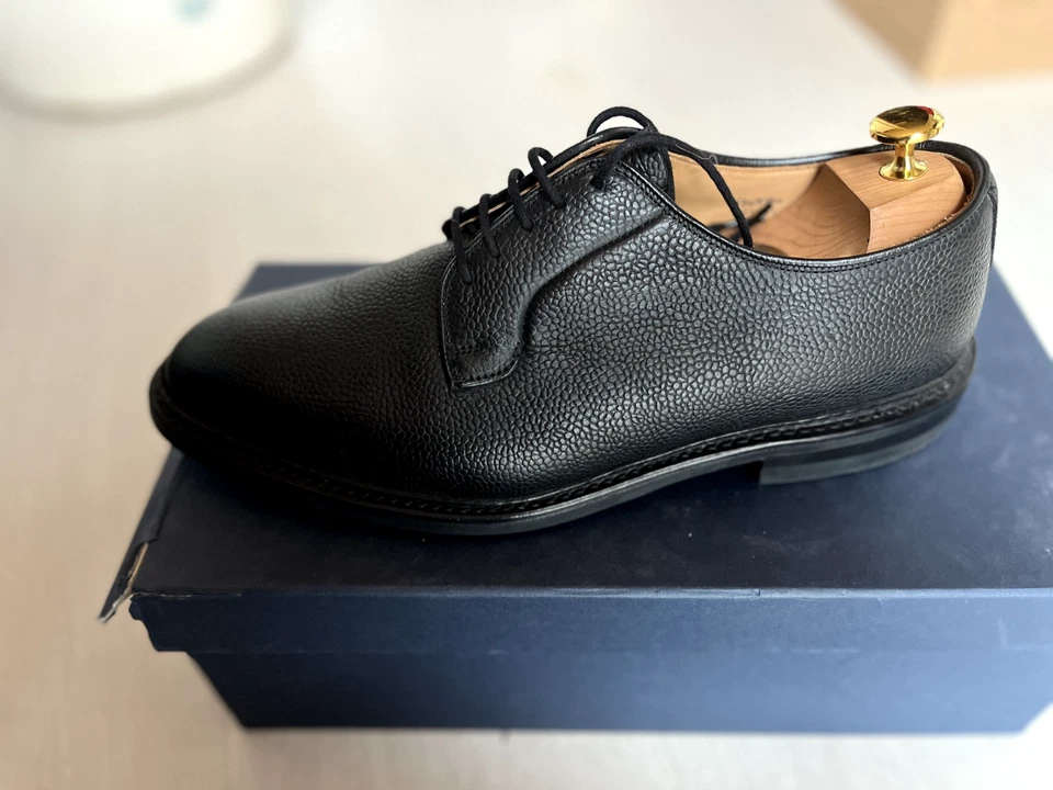 Trickers Fenwick UK 10 Black Olivvia Pebble Grain Derby Blucher - Imagen 4 de 4