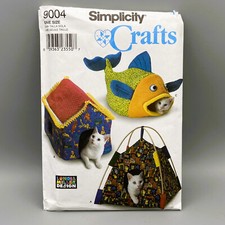 NIP Vintage SIMPLICITY Crafts House Fish Tent CAT BED PATTERNS, 9004, Uncut