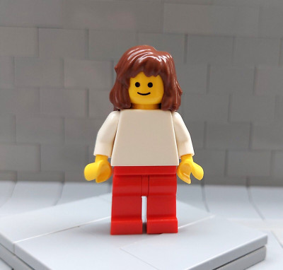 Lego pln113 Minifigur Frau mit Langen Haaren aus 10182 Café Corner, White Torso