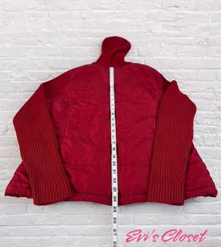Carolyn Taylor Red Youth Jacket Puff Body Knit Sleeve Hoodie Youth XL - Picture 14 of 14