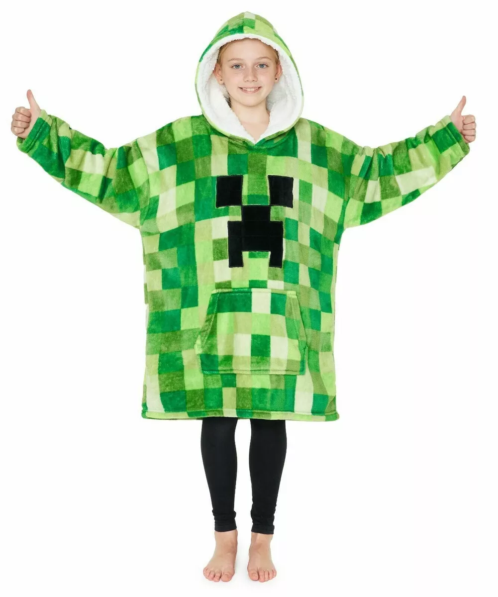 Minecraft Green Hoodie for Kids Oversized Blanket Hoodie Boys Minecraft Gifts