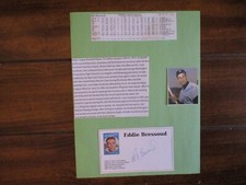 ED BRESSOUD(Died-2023)Signed 3 x 5 Photo-Card w/8 1/2 x 11 Display w/Stats/Photo