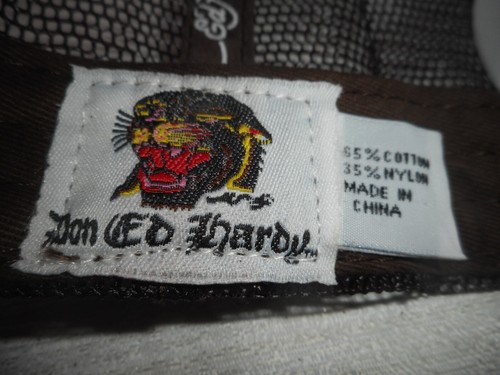 Don Ed Hardy Embroider Skull Brown Trucker Snapback Hat Death Of Love New York - Imagen 10 de 10