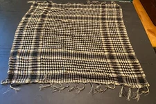 Checkered Brown / Black Square Scarf Head Wrap 35 X 37" Classic Casual