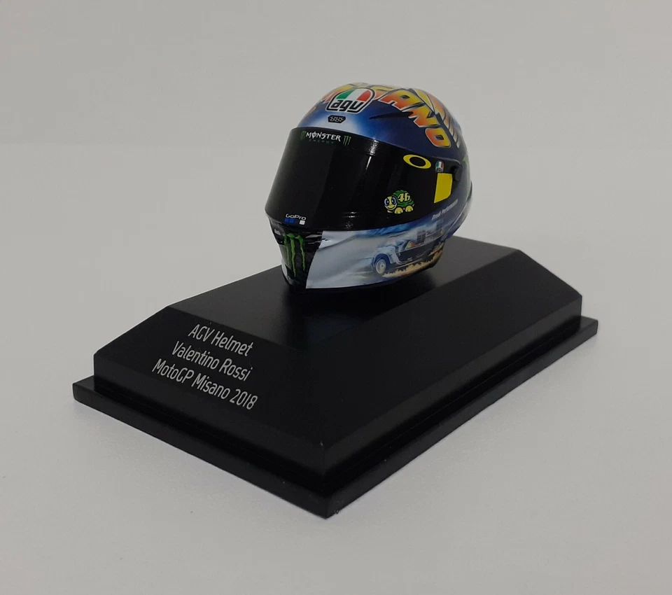MINICHAMPS 1:8 valentino rossi Model Helmet Moto Gp Misano 2018 AGV Diecast - Image 3 of 4