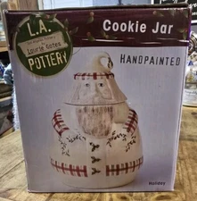 NIBLaurie Gates Santa Cookie Jar, Los Angeles Pottery, Handpainted, FreeShipping