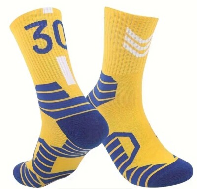 1 Pair New #30 Stephen Curry Socks Golden State Warriors Adult NBA Basketball
