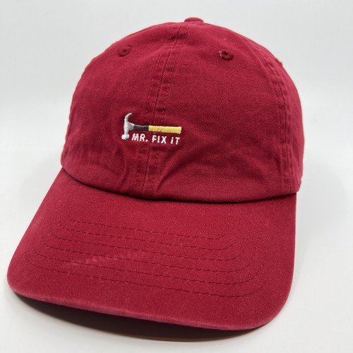 Wembley Mens Hat Red Strapback Buckle 