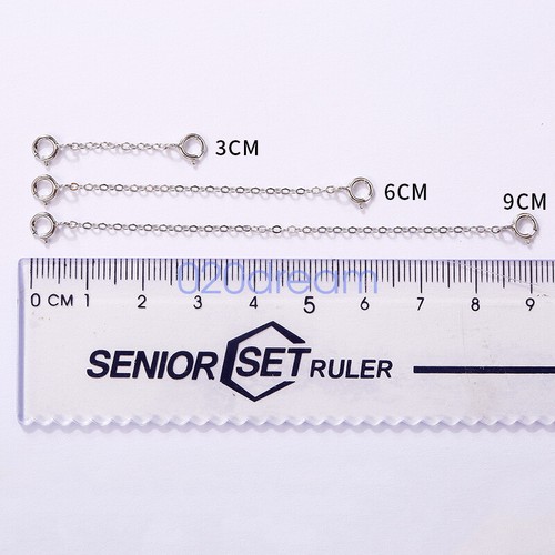 Lobster Claw Clasps 5Pcs 925 Sterling Silver Bracelet Necklace Extender Chains Extension 3"/80mm DIY Silver Drops - Foto 8