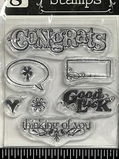 Studio G Clear Stamps Crafts Congrats Good Luck Thinking Of You