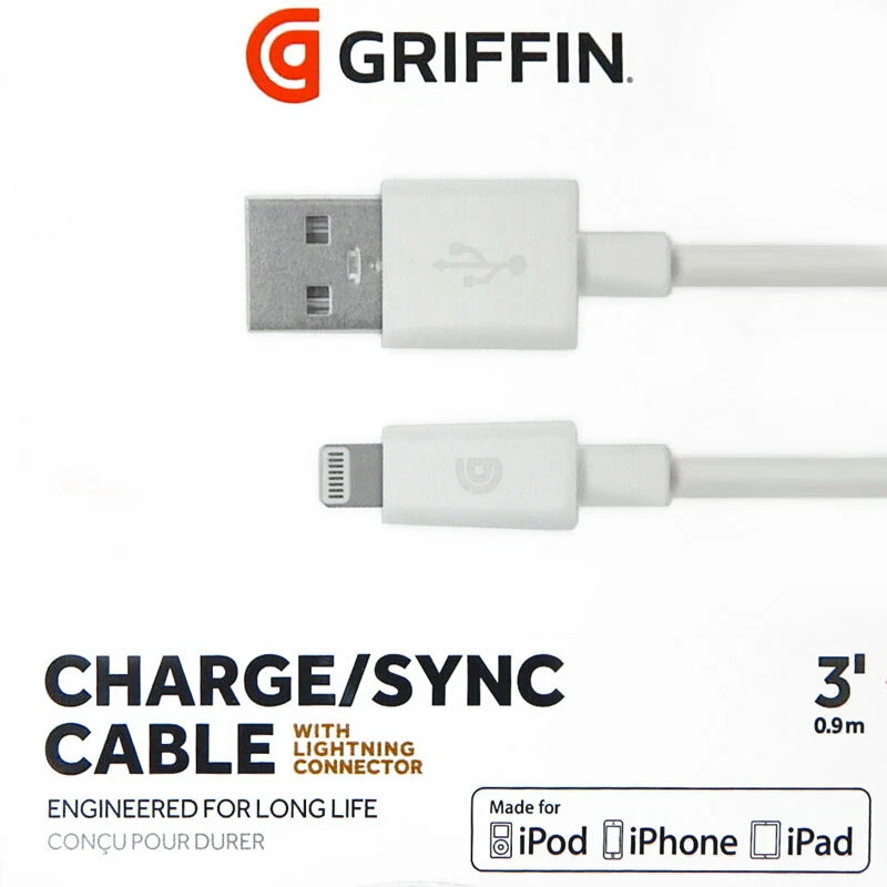 OEM Griffin Lightning Apple MFI Certified Charge Data Cable for iPad mini 5/4/3 - Image 4 of 4
