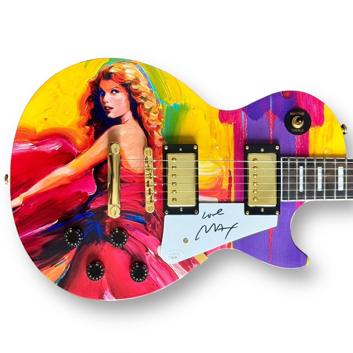 Peter Max Signed Guitar Custom Graphics JSA COA Taylor Swift Speak