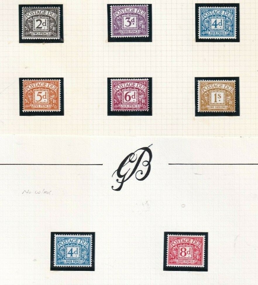 GB QEII 1968-69 Postage Dues Complete Set of 8 Values UMM/MNH