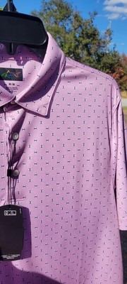 Greg Norman Collection Men's ML75 Compass Polo Shirt Pink VCHT Size Medium NWT