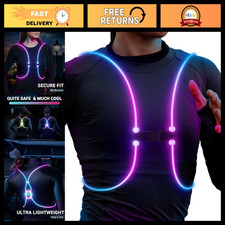 Reflective Running Vest with LED Lights, Safety Gear for Runners, Night Visibili