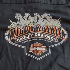 Men's XL Black Twill Work Shirt Harley-Davidson Wild Prairie