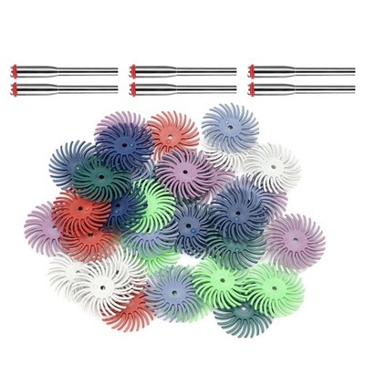 48PCS 80-2500 Grit Diamond Bristle Disc Set for Portable Rotary Tool Polishing