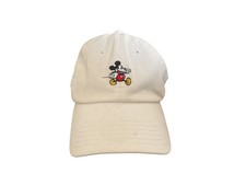 Disney Mickey Mouse White Embroidered Adjustable Closure Baseball Hat Pre Owned