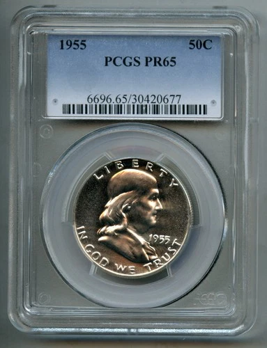 1955 Franklin Silver Half Dollar PCGS PR 65
