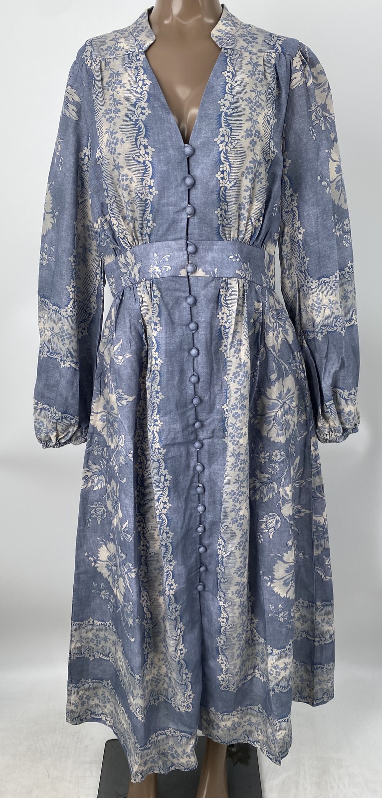 Tuckernuck Womens Midi Dress Blue Size S Provence Hills Serena Long Sleeve