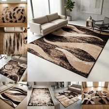 Living Room Rugs Large Modern Carpet Soft Thick Floor Rug Home Decor Brown Beige