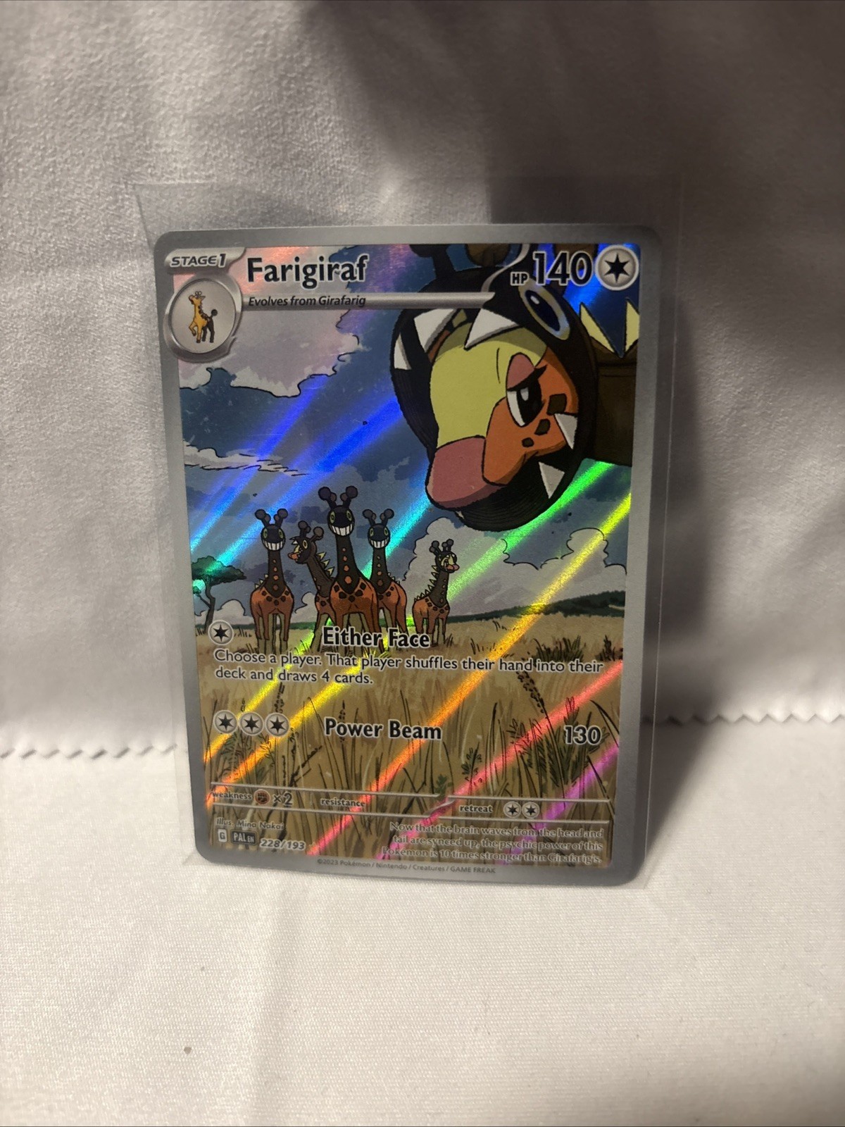 Pokemon Farigiraf 228/193 Paldea Evolved Illustration Rare Holo NM