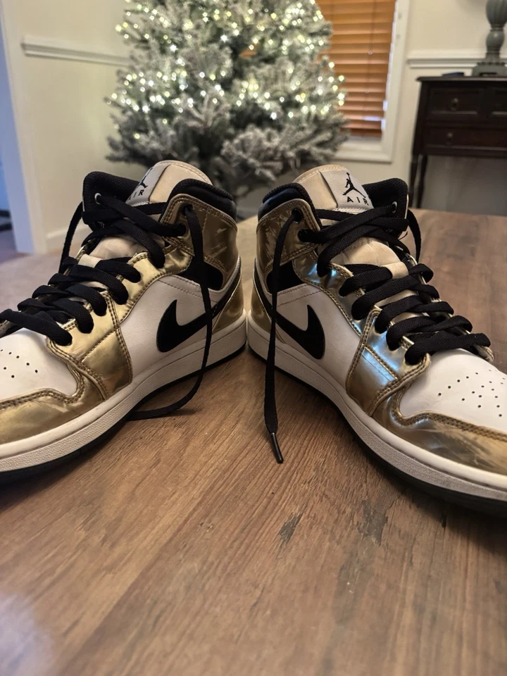 Nike Air Jordan 1 Mid SE Metallic Gold 2020 para hombre talla 9 DC1419-700 Foto 4 de 4