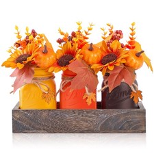 Mason Jar Fall Thanksgiving Centerpieces for Tables Fall Thanksgiving Table D...