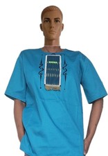 African Men's Shirt Patches Kente With Embroidery  shirt Chest :40 In 