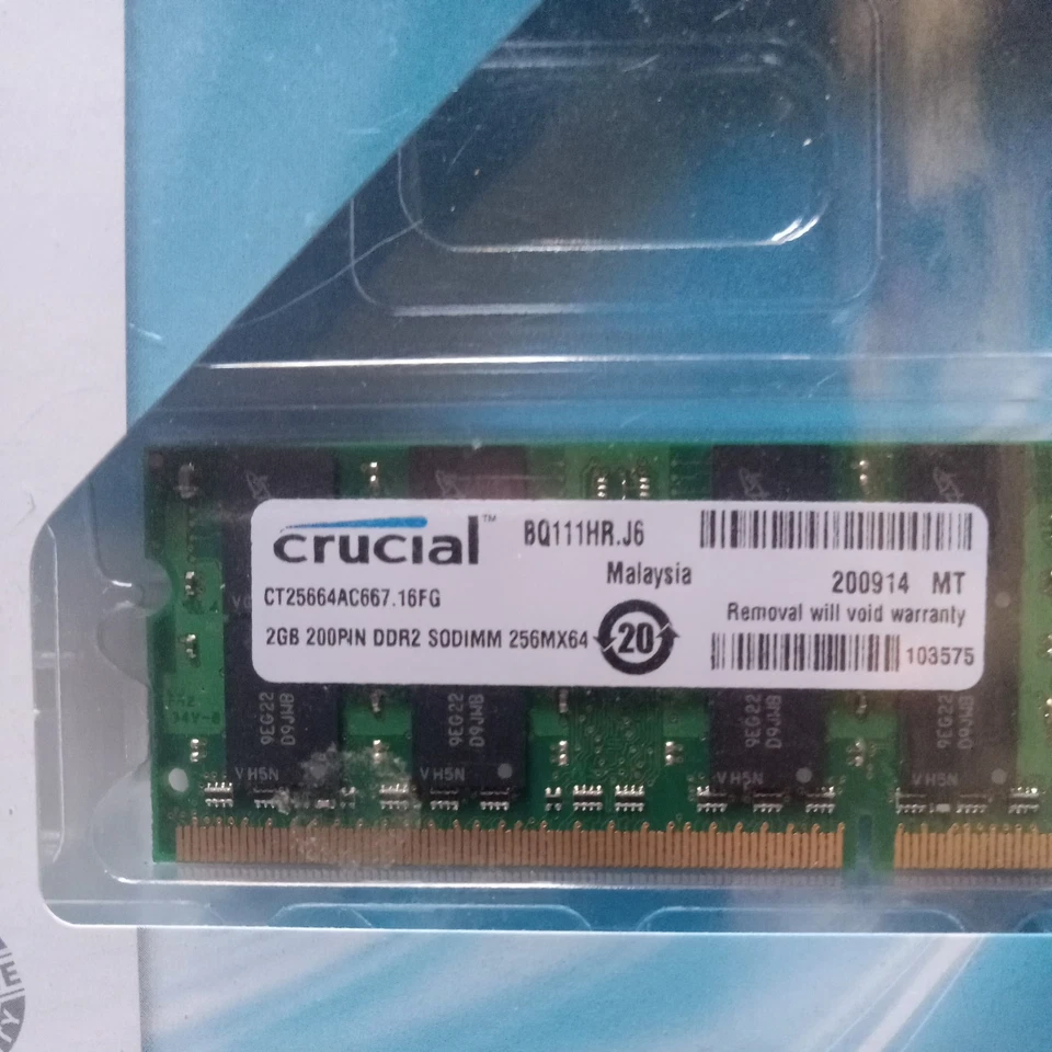 Crucial 4GB Kit (2x2GB) DDR3-1066 SODIMM RAM New Sealed CT2KIT102464BF160B - 3 - Image 2 of 3