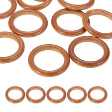 70mm Natural Wooden Rings, 10 Pack Wood Ring Round Linking Rings, Light Brown