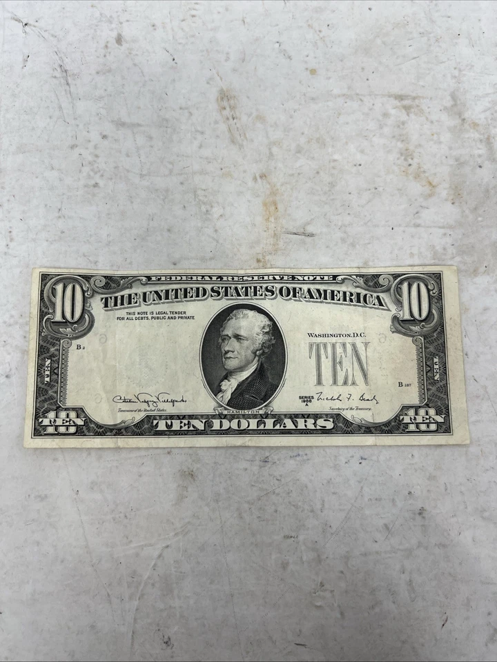 1988 UNALIGNED & Serial Number Misprint Overprint error Money $10 Bill (41) - Image 2 of 4