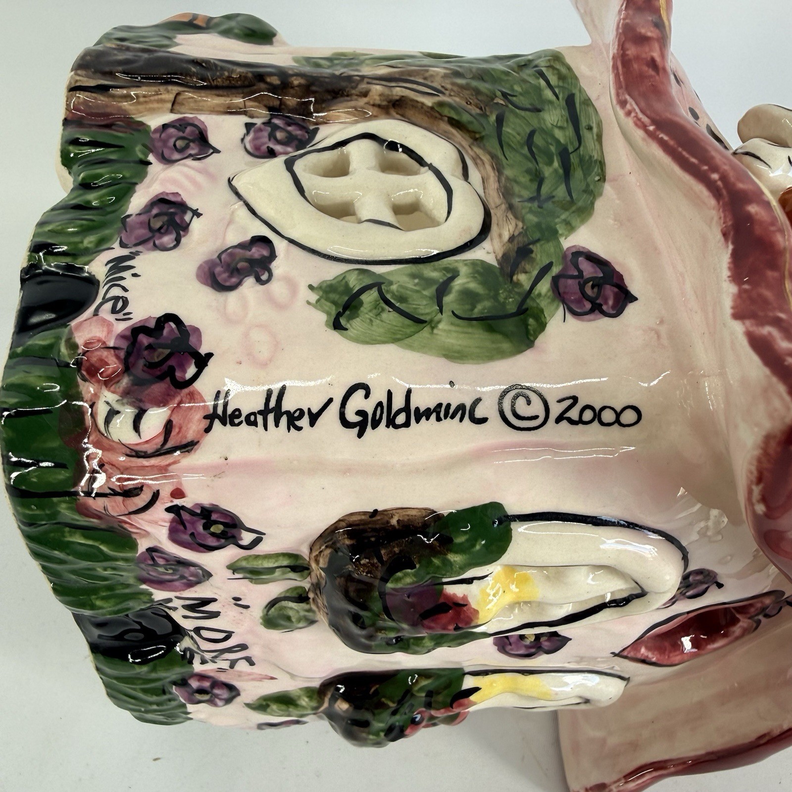 Heather Goldmine Blue Sky Clayworks Let's Play House Tea Light Candle Holder Vtg