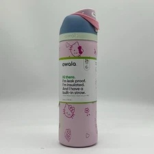 Owala FreeSip 24 oz Insulated Stainless Steel Pink Hello Kitty Water Bottle