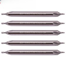 5Pcs 1 60 Degree Solid Carbide 3/64" x 1/8" x 1-1/2" Center Drills - Double End
